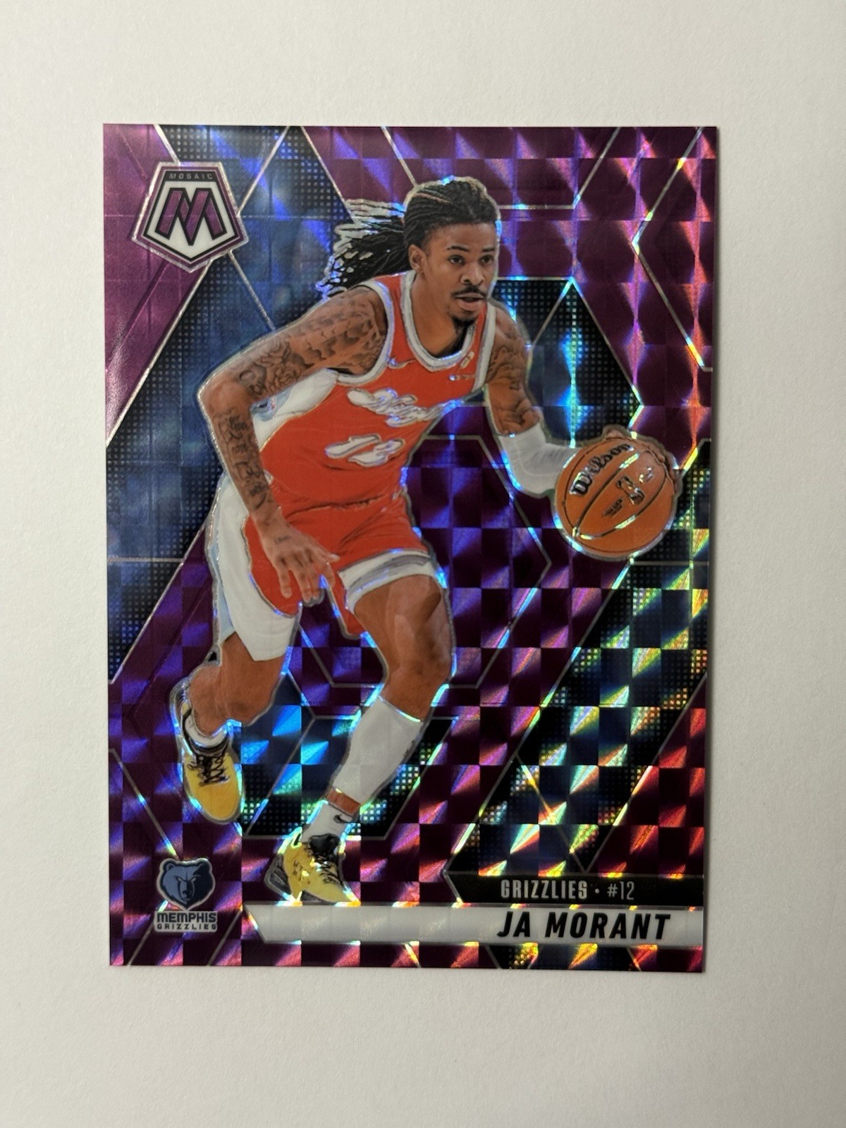 2024-25 Panini Mosaic - Ja Morant /99 Purple Mosaic Prizm #195 Grizzlies