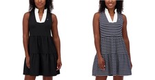 Nautica Jeans Women's Tiered Collar Sleeveless Mini Dress
