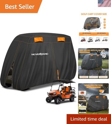 Golf Cart Cover 4 Passenger, Heavy Duty 420D Golf Cart Covers, Waterproof Clu...