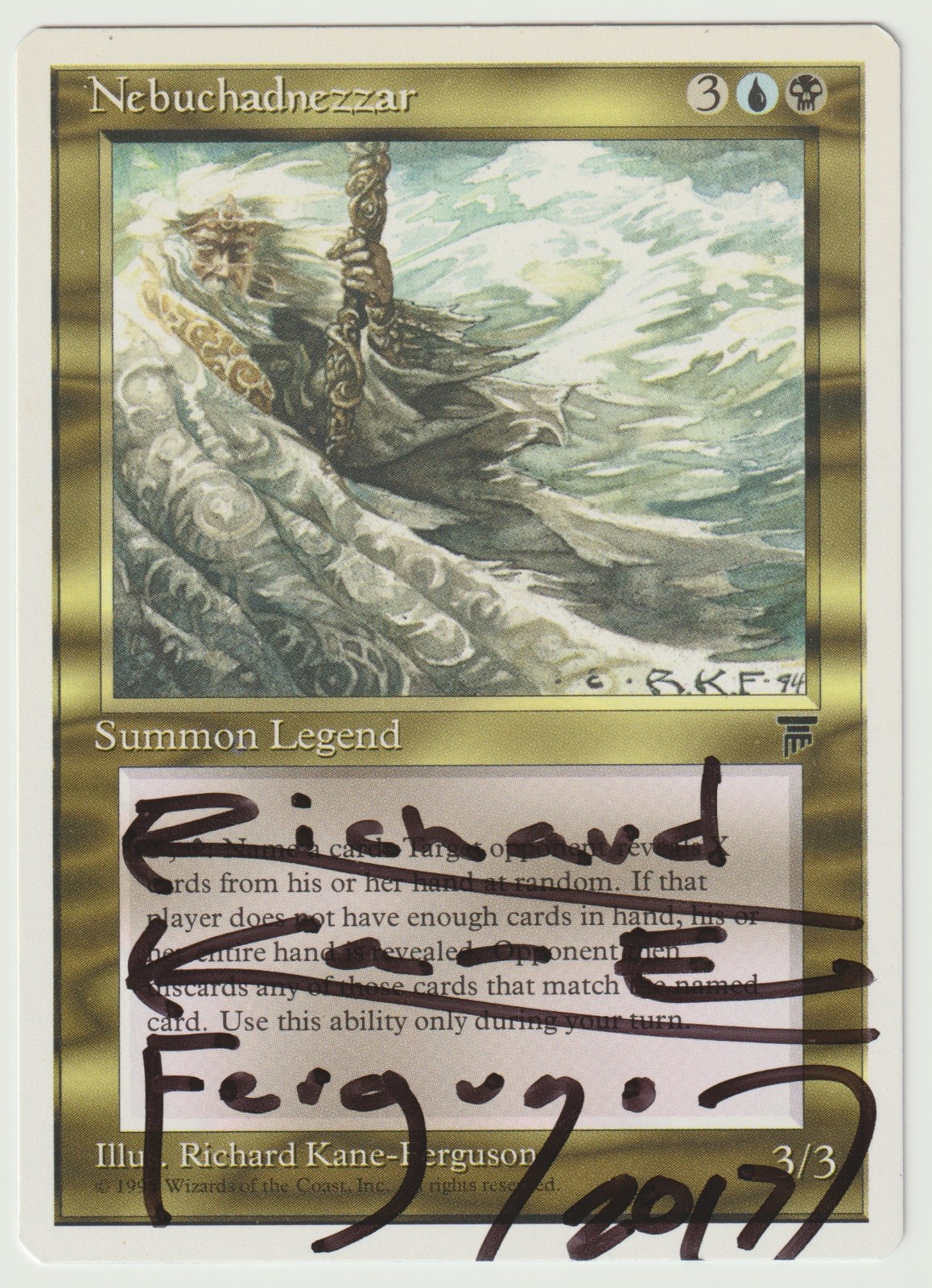 Signed Nebuchadnezzar MP Chronicles Artist Richard Kane Ferguson 1995 MTG Magic!