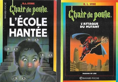 R.L. STINE lot x 2 livres CHAIR DE POULE n° 15 + 47 Bayard poche - Photo 1/2