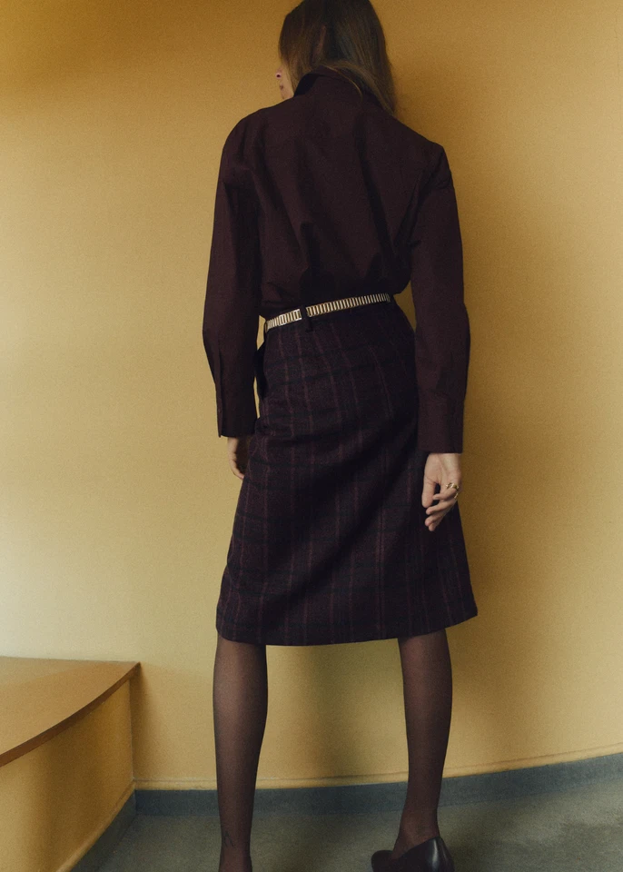 NUEVA MANGA Camisa Popelina Grande MARRÓN TALLA S/100% AUTÉNTICA Foto 4 de 4