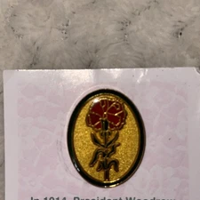 Red Carnation Flower Vintage Lapel Pin#24 