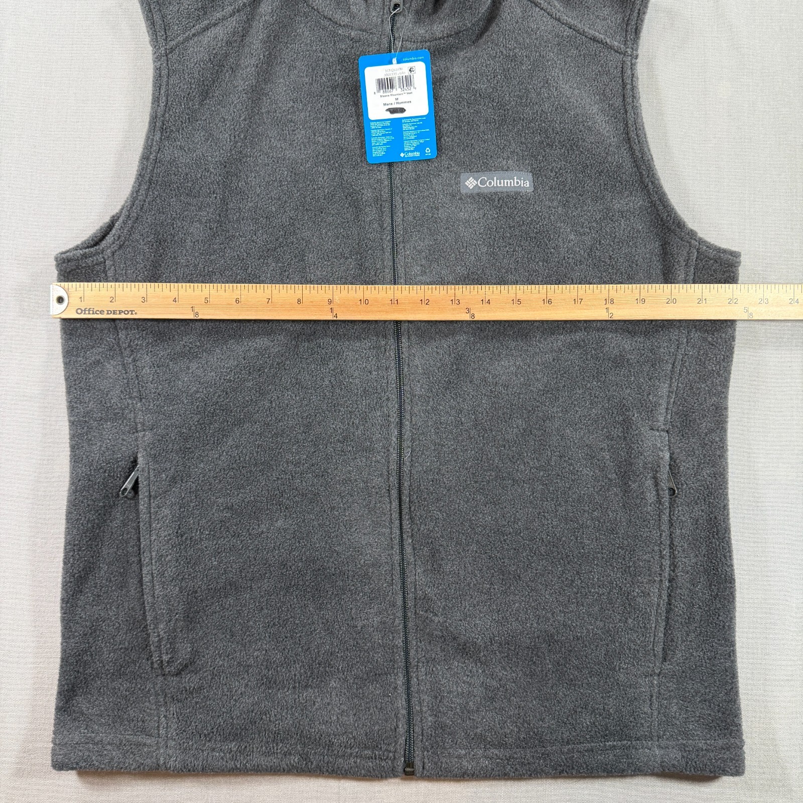 NWT Columbia Steens Mountain Fleece Vest Mens Medium Gray Full Zip thumbnail 5