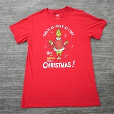 How The Grinch Stole Christmas T Shirt Red Graphic Print Adult Medium M Dr Seuss