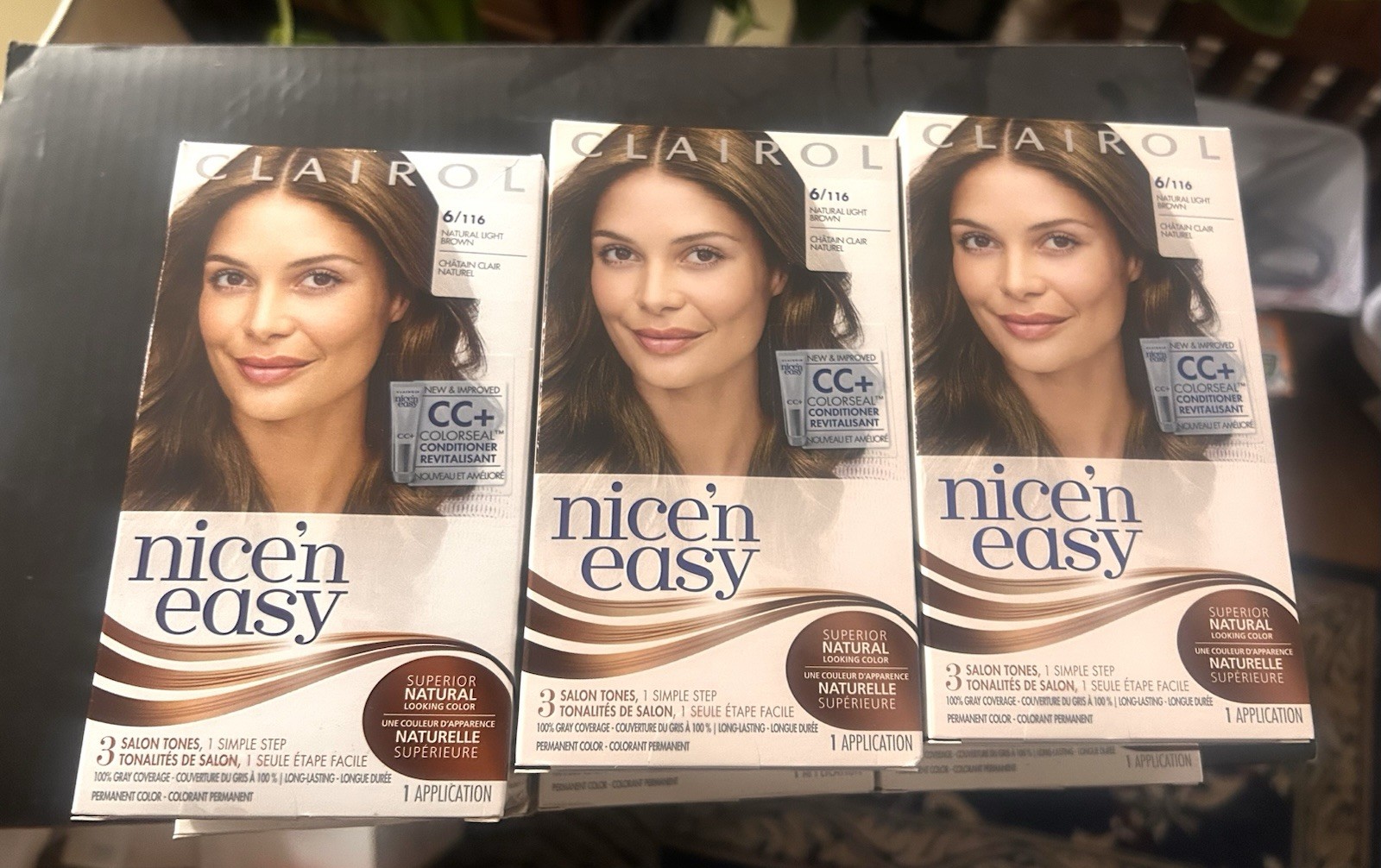 6/116 Natural Light Brown Hair Dye 3 Pc Lot