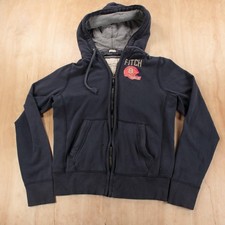 vtg Abercrombie  Fitch embroidered hoodie sweatshirt LARGE muscle football y2k