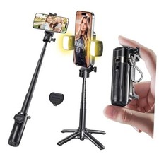Phone Tripod, Portable Selfie Stick, Pocket Size Selfie Stick with Fill Lght
