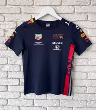 Red Bull Racing Aston Martin Formula 1 Team Puma Shirt Kids Size YS 7-8 Years