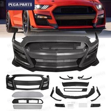Front Bumper Cover Grille Lip Conversion Gt500 Style Fit 2018-2023 Ford Mustang Front Bumper Cover Grille Lip Conversion Gt500 Style Fit 2018-2023 Ford Mustang