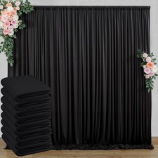 40 ft x 10 Wrinkle Free Black Backdrop 5' W x 10' H , 8 panels,