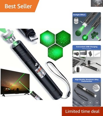 Rechargeable Green Laser Pointer - Long Range, Adjustable Beam for Presentations