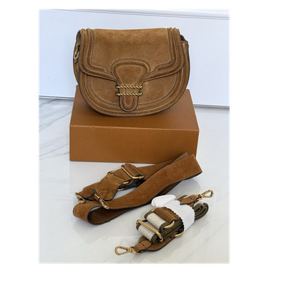 Women's Brown Crossbody Bag Gold Hardware Snap, 2 unique Adjustable straps