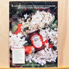 1990 Smucker’s Simply Fruit Peach Preserves Vintage Print Ad Food Advert Art