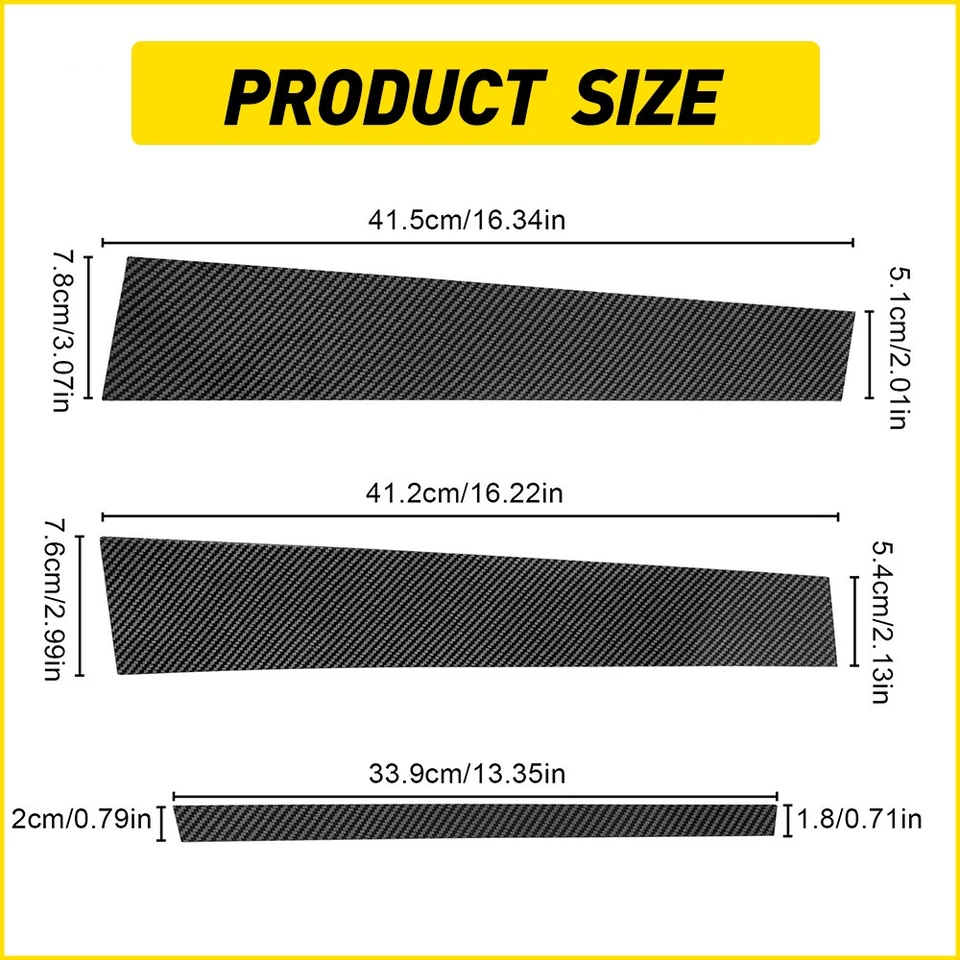 For Infiniti G37 2002-2013 G35 Carbon Fiber Window Pillar Posts Door Trim 6x - Imagem 2 de 4