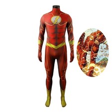 The Flash Costume Comics Cosplay Bodysuit for Adult Kids Men's Outfit