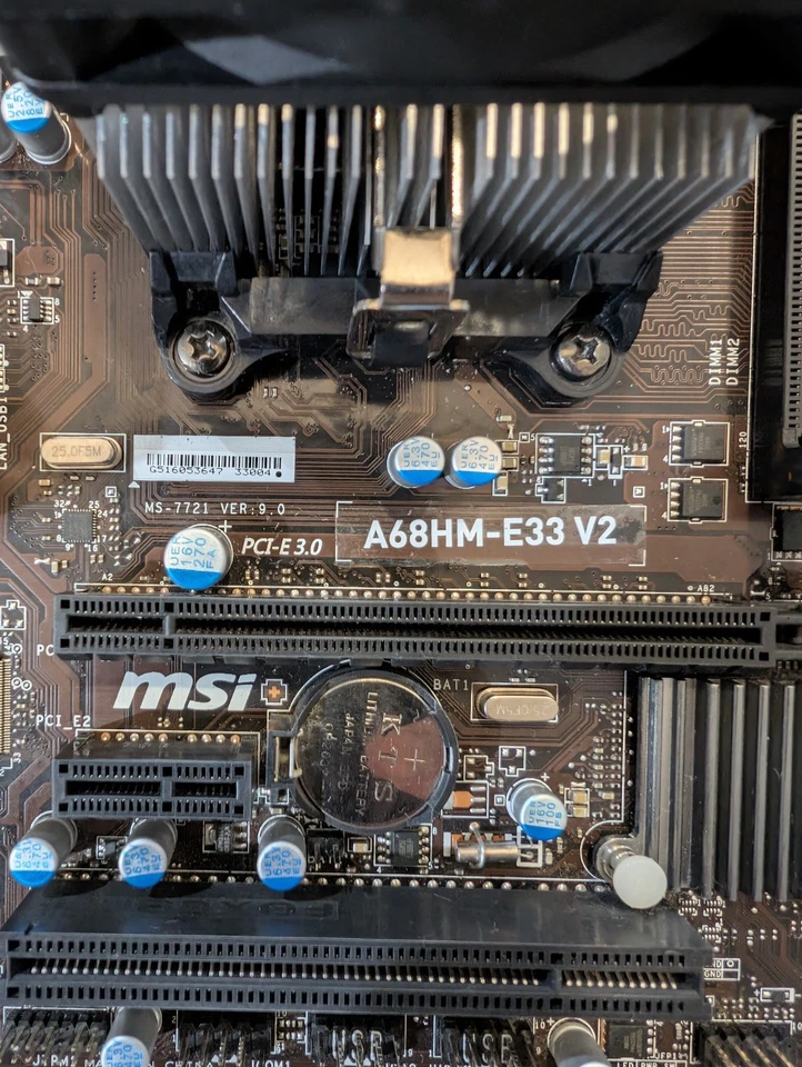 MSI A68HM-E33 V2 MicroATX Motherboard AMD A8 CPU 4GB RAM Heatsink Fan IO Shield - Image 2 of 4
