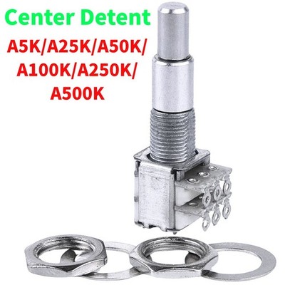 Guitar Bass Stacked Dual Concentric Control Potentiometer Pot With Center Detent