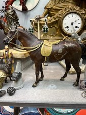 ORIENTALIST AUSTRIAN VIENNA SPELTER SCULPTURE OF ARAB HORSE