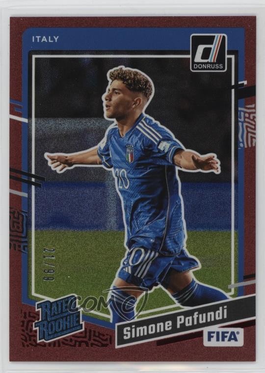 2023-24 Panini Donruss FIFA Rated Rookie Red 21/99 Simone Pafundi #198 1ce5