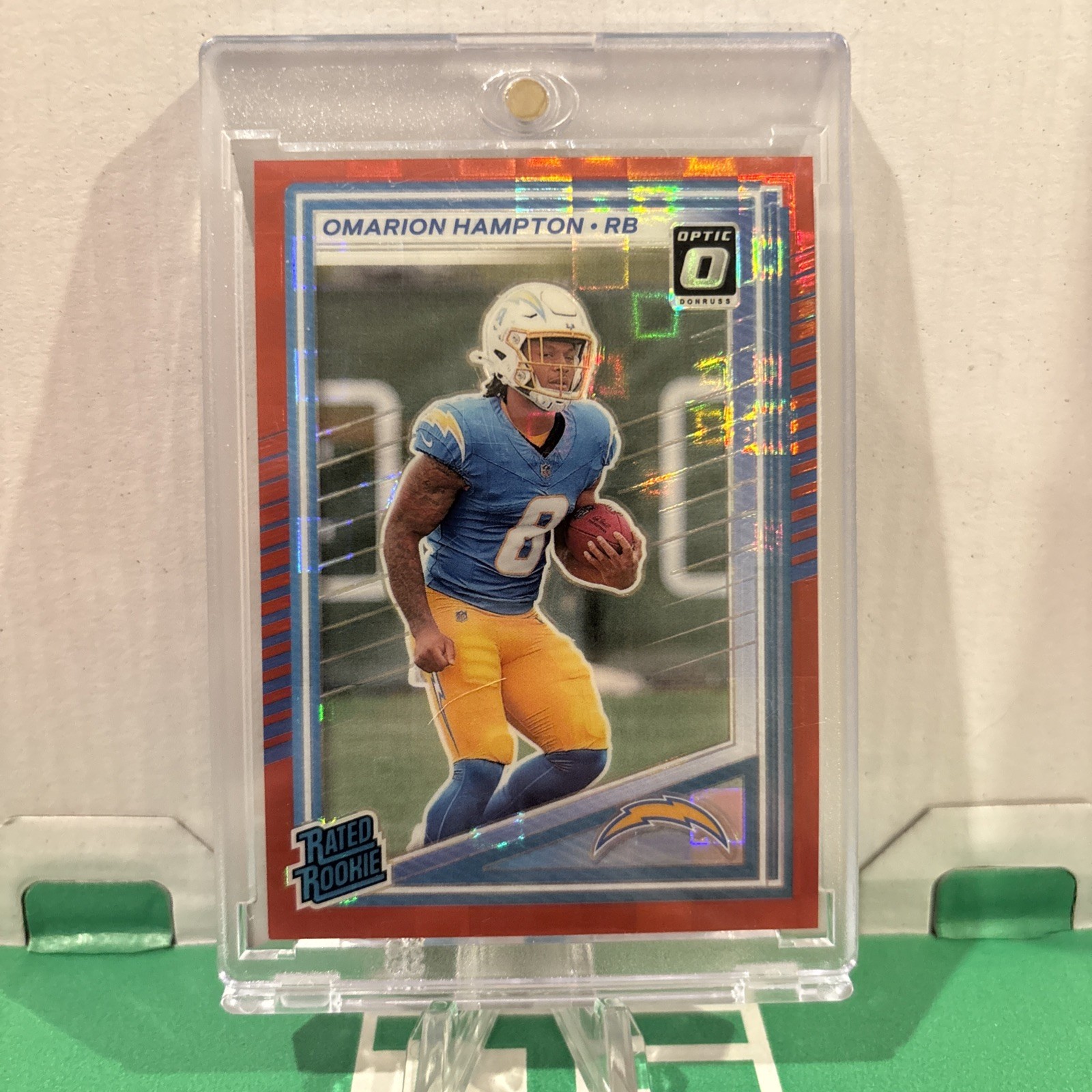 2025 Donruss - Rated Rookie Omarion Hampton #303 Optic Preview Red Pandora