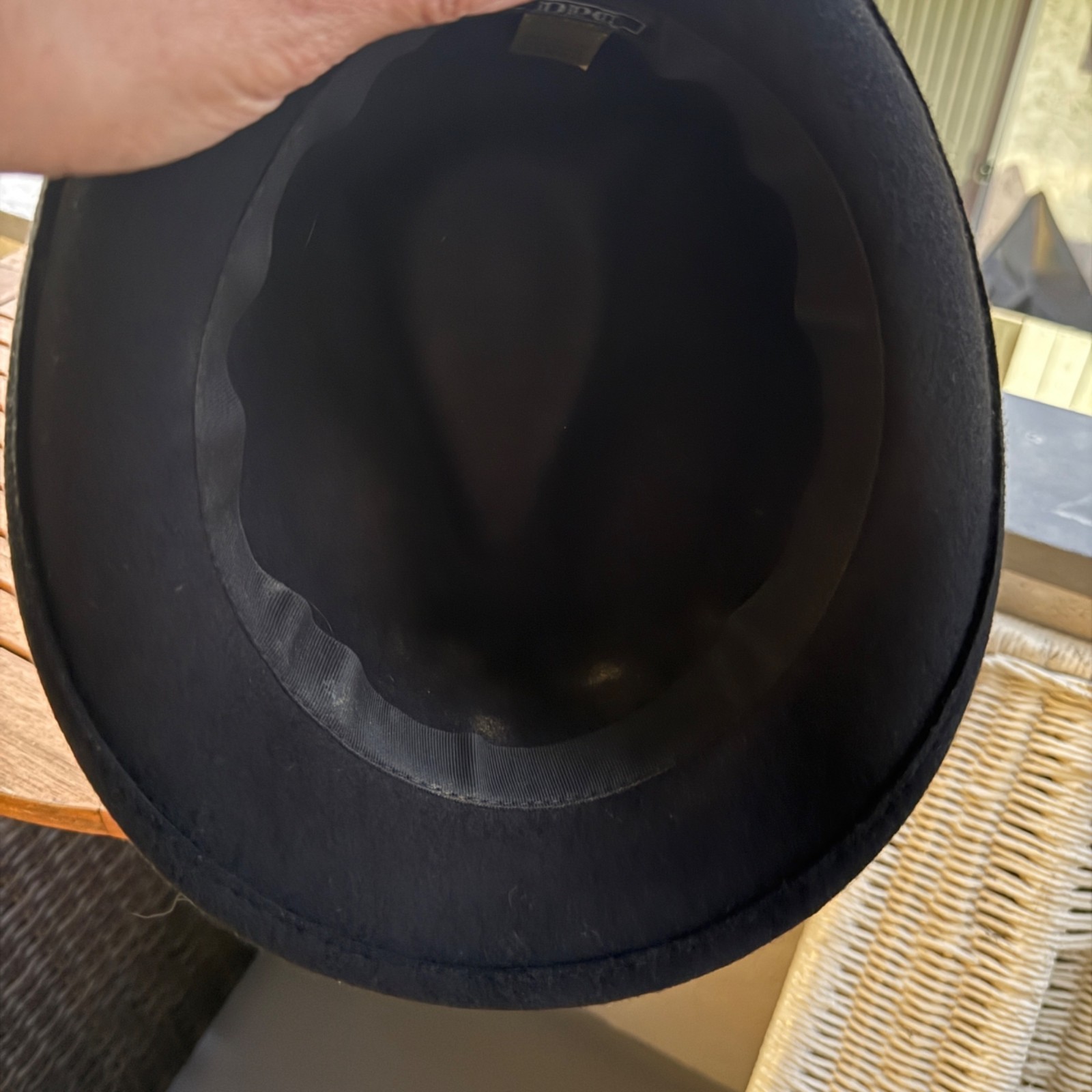 DPC Black Wool Fedora Hat Large - image 6