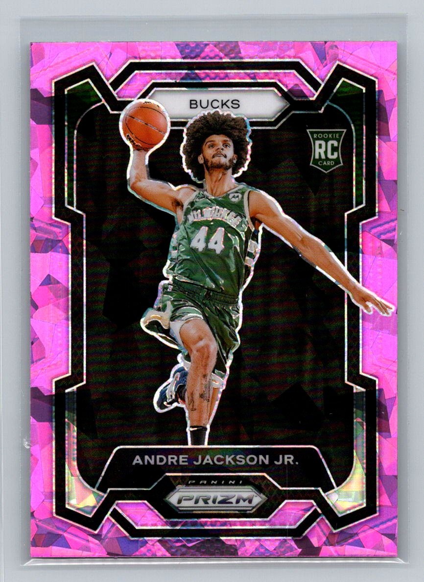 2023-24 Panini Prizm #131 Andre Jackson Jr. Prizms Pink Ice RC