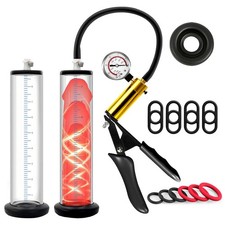 Manual Penis Pump Male Enhancement Pump System with Black Metal Handle Dick P...