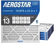 19 7/8 x 21 1/2 x 1 MERV 13 Pleated Air Filter, AC Furnace Air Filter, 6 Pack A
