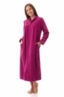 Womens Givoni Magenta Mid Length Zip Winter Fleece Dressing Gown Bath Robe – 81