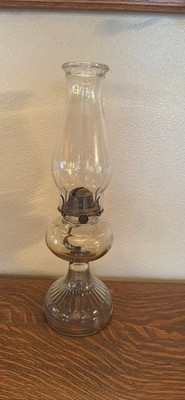 Vintage P&A EAGLE Oil Kerosene Lamp Clear Glass from Waterbury Conn USA 17 