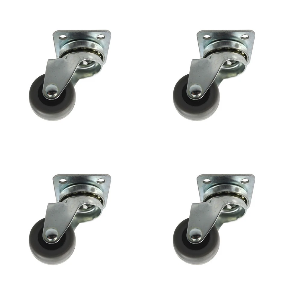 MS BESCHLÄGE Schwerlastrollen 4er Set ø 30mm aus Hartgummi Möbelrollen mit Anschraubplatte