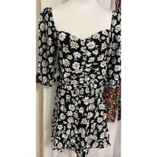 NWT Betsey Johnson 2 Piece Set Sunflowers Sweetheart Neckline Festival Sz Large