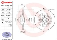2X Brembo 08.A135.17 Bremsscheibe FüR Renault