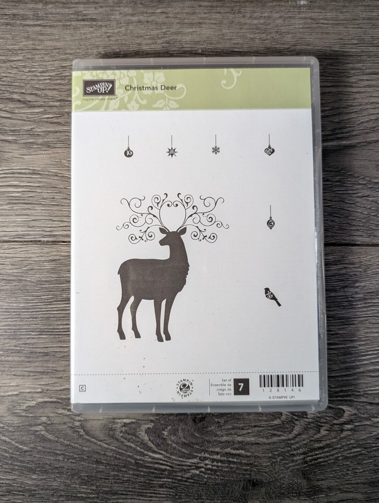 Stampin’ Up! Retired Stamp Set Christmas Deer 128146 Ornaments Bird New Crafts
