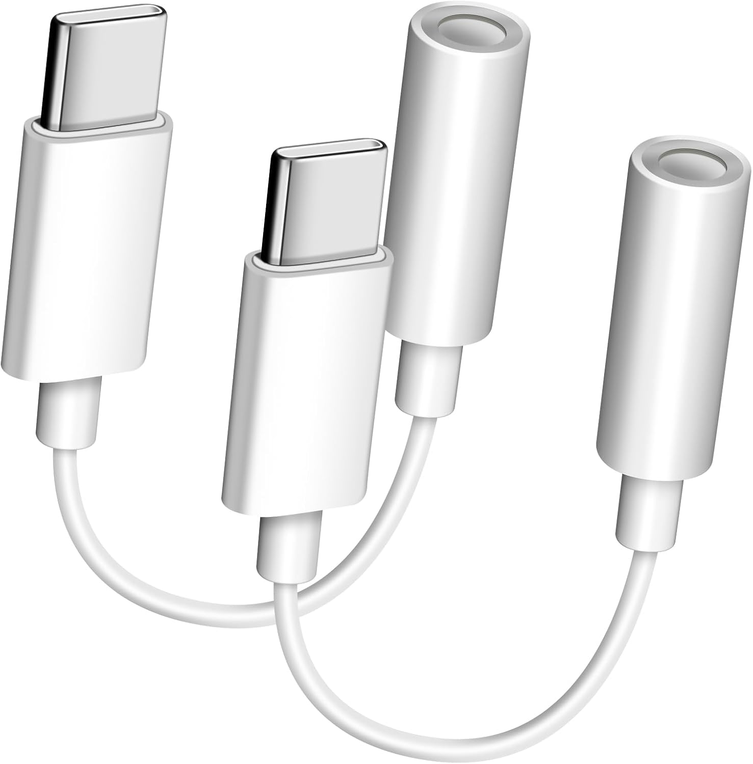 USB C to 3.5Mm Headphone Adapter - 2 Packs Earphone Jack Adapter USB C to Aux Au