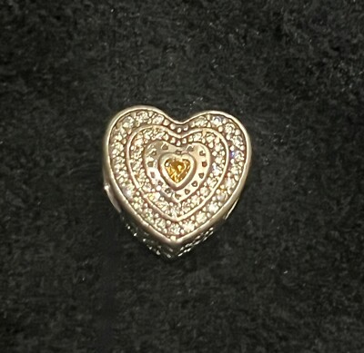 Original Pandora Lavish Heart #792081FCZ Charm RETIRED