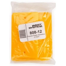 West System 808-12 Flexible Reusable Double Edged Spreaders (12 Pack) Yellow