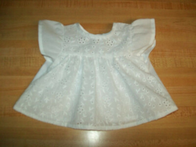 WHITE EYELET PINAFORE for 16-17-18'' CPK Cabbage Patch KiDS +other dolls