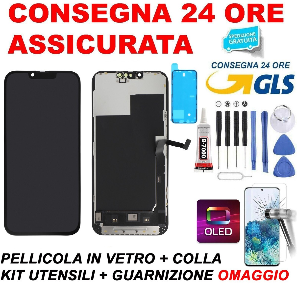 Display LCD Incell Per IPhone 13 Pro Max Con Touch Screen E Digitalizzatore, Colore Nero, Parts4cells
