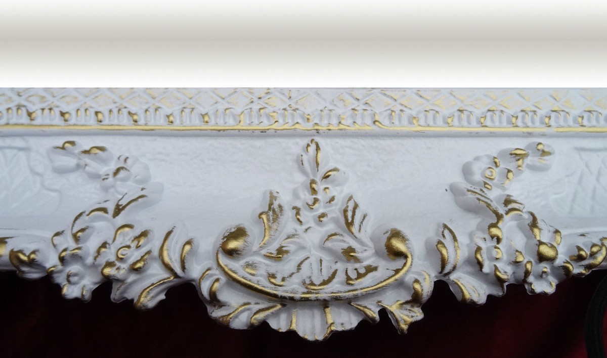 Miroir Mural Rectangulaire or Blanc Baroque Décoration