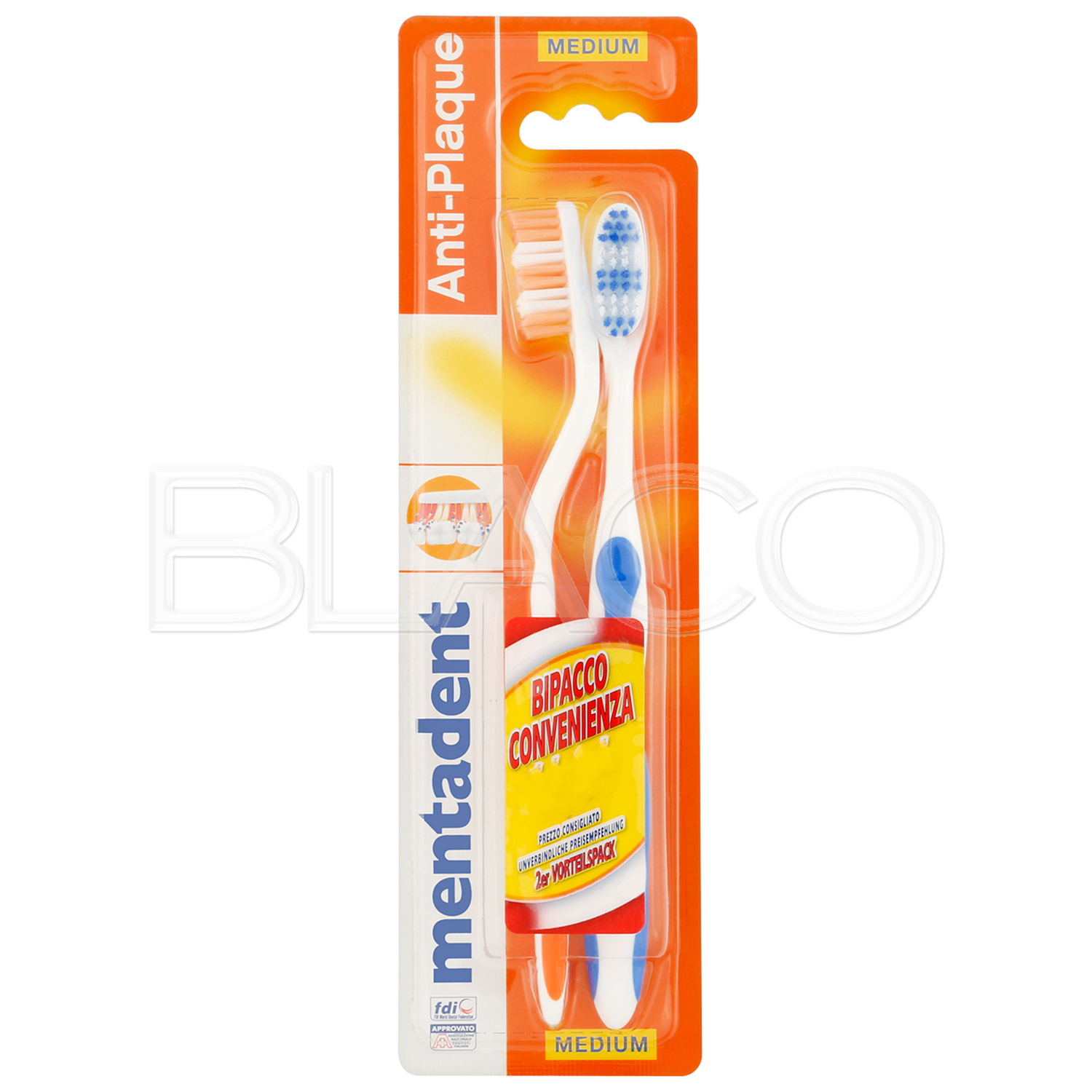 Mentadent Spazzolino Denti Anti Plaque Duo - Medium