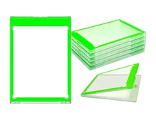 CF Magnetic Card Holder One Touch Case NEON GREEN BORDER - 35PT-260PT Sizes