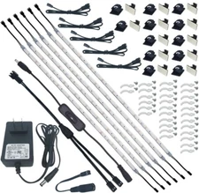 Litever Under Cabinet Lighting Kit, 6 PCS 20 Inches Flexible LED Strips, 24W, 18