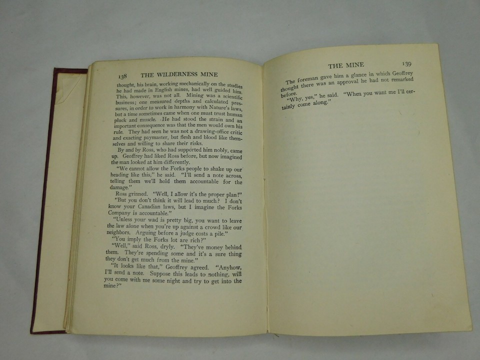 The Wilderness Mine By Harold Bindloss 1920 HC “Staywards Vindication