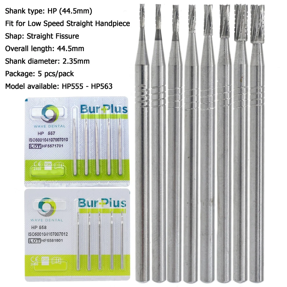 Wave Dental Carbide Burs Round HP Surgical Burs For Straight Handpiece HP 8 557 - Image 3 of 4