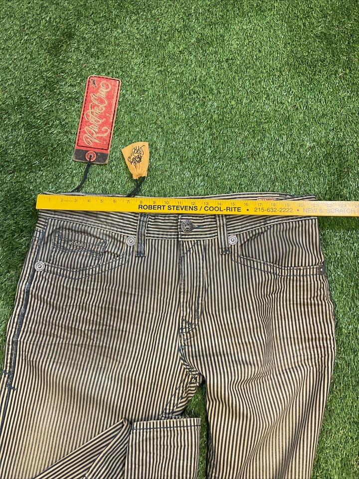 Rivet De Cru Jeans Striped Denim Mens 42×30 eBay