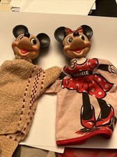 Vintage Lot Minnie Mouse Walt Disney Hand Puppet by Gund W/ Mickey Mouse As Is