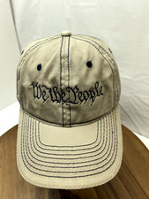 We The People Hat Patriotic USA Cotton Baseball Dad Cap 1776 Adjustable Tan