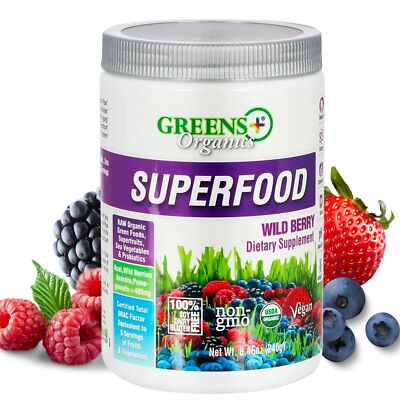 Greens+ Organic Wild Berry Superfood Powder Antioxidant Polyphenol Blend for ...